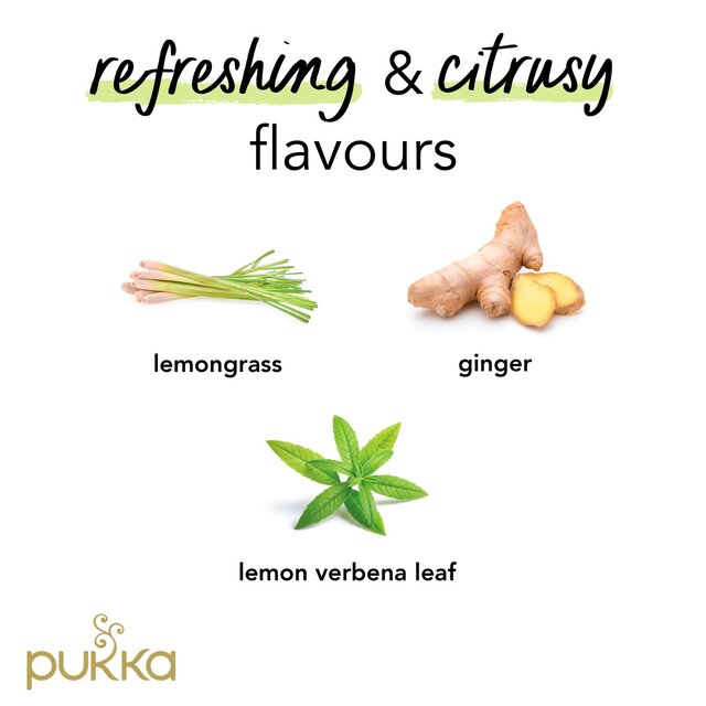 Pukka Organic Lemongrass & Ginger Tea x20 Home-Compostable Herbal Tea Bags thumbnail 2