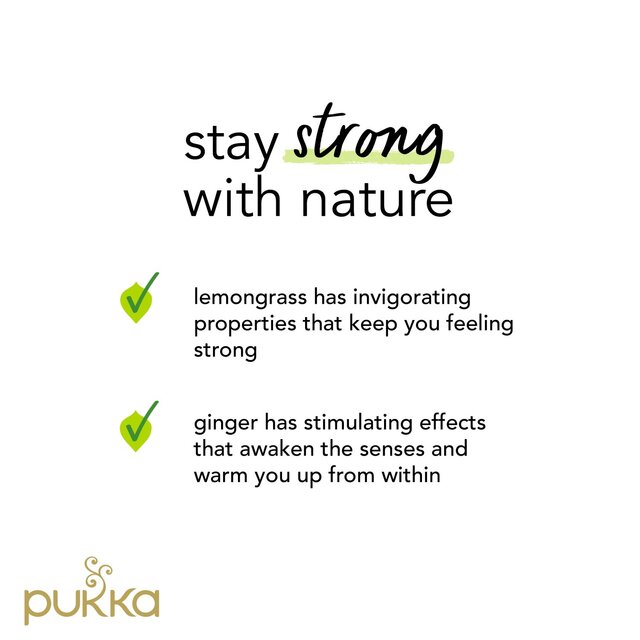Pukka Organic Lemongrass & Ginger Tea x20 Home-Compostable Herbal Tea Bags thumbnail 3