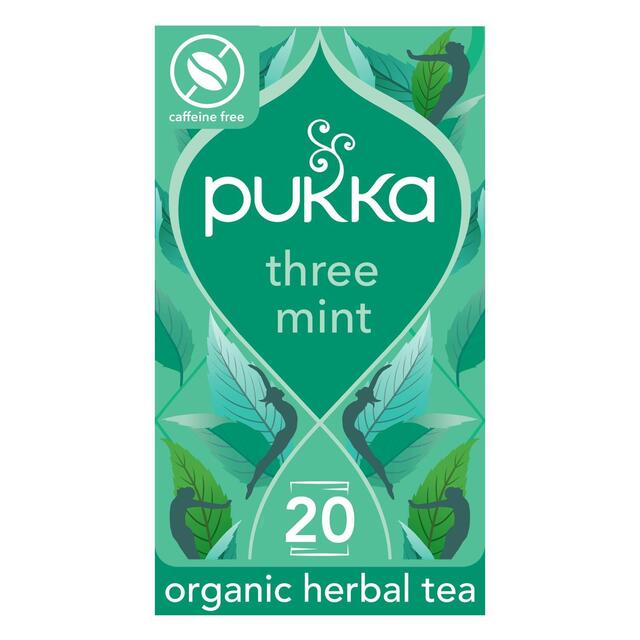 Pukka Organic Three Mint Tea With Peppermint x20Compostable Herbal Tea Bags