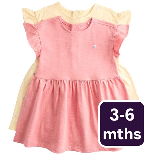 M&S Girls Cotton Jersey Cupcake Dresses, 3-6 Months, Multi