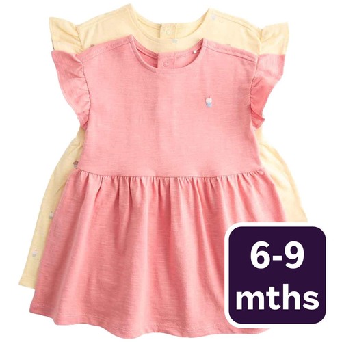 M&S Girls Cotton Jersey Cupcake Dresses, 6-9 Months, Multi