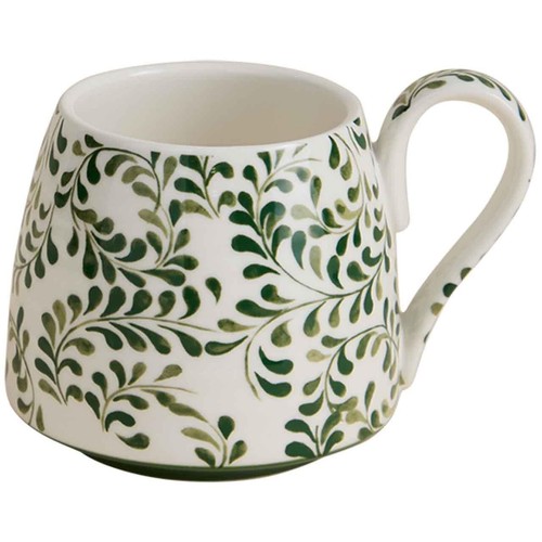 M&S Floral Tapered Mug, Green