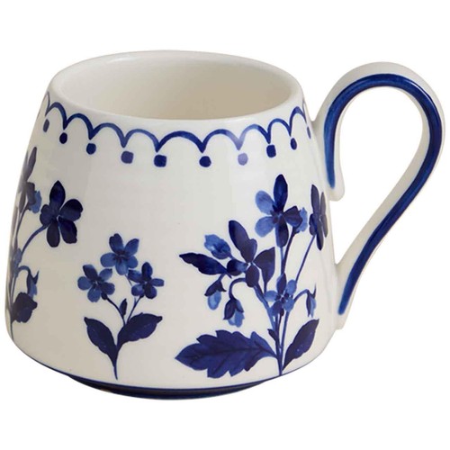M&S Floral Tapered Mug, Navy