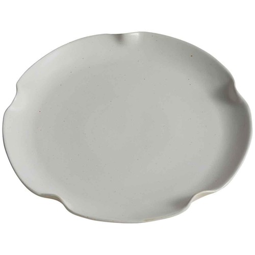 M&S Crimped Scallop Dinner Plate, Cream