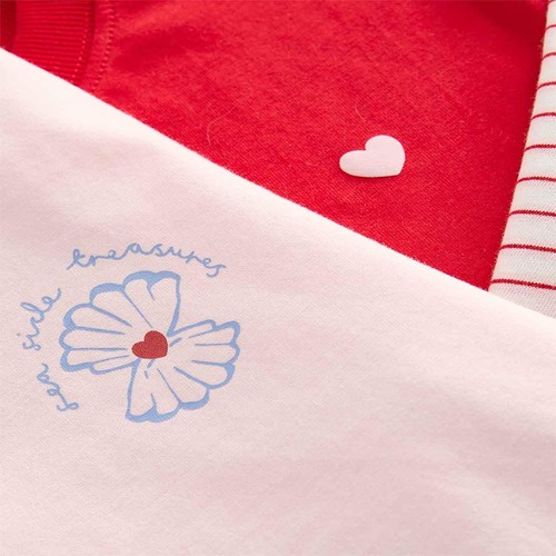 M&S Girls Pure Cotton Seaside Tops, 5-6 Years, Pale Pink thumbnail 2