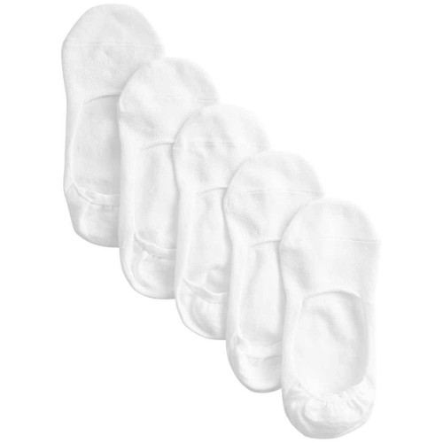 M&S Mens 5 Pack Cotton No Show Trainer Liners, '6-8, White