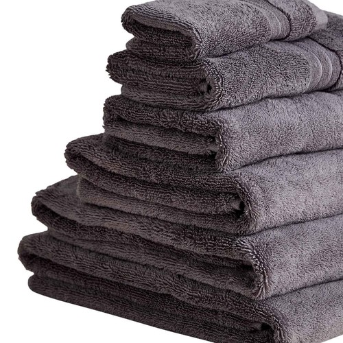 M&S Egyptian Cotton 650GSM, 2 Pack Face Towels, Charcoal thumbnail 2