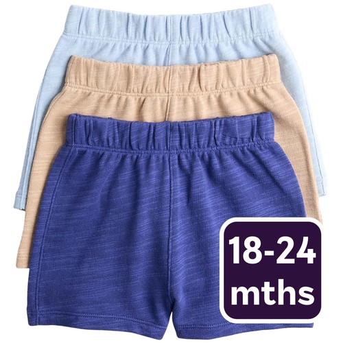 M&S Boys Pure Cotton Shorts, 18-24 Months, Blue