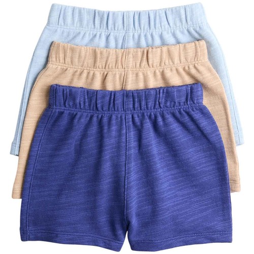 M&S Boys Pure Cotton Shorts, 6-9 Months, Blue thumbnail 2