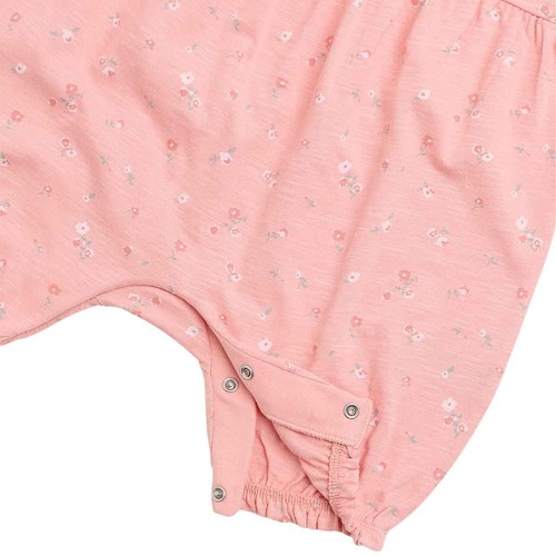 M&S Cotton Floral Romper, 9-12 Months, Pink thumbnail 3