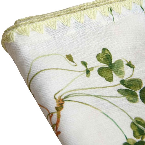 M&S Cotton Linen Floral Tablecloth, Green thumbnail 2