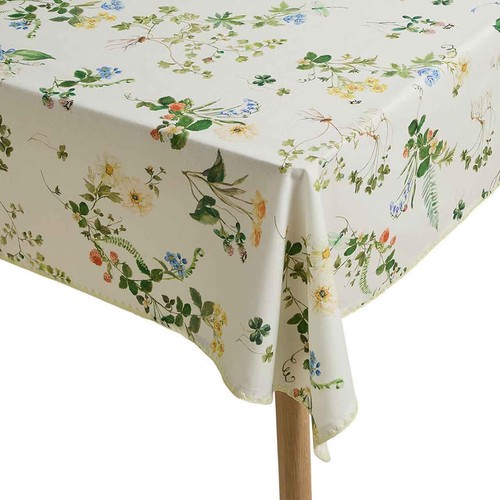 M&S Cotton Linen Floral Tablecloth, Green thumbnail 3