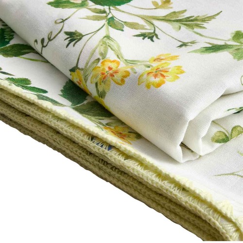 M&S Cotton Linen Floral Tablecloth, Green thumbnail 4