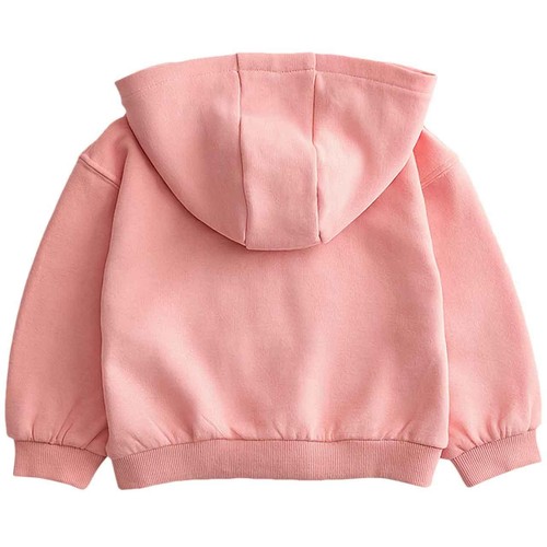 M&S Girls Cotton Rich Pink Zip Hoodie, 9-12 Months, Pink thumbnail 3