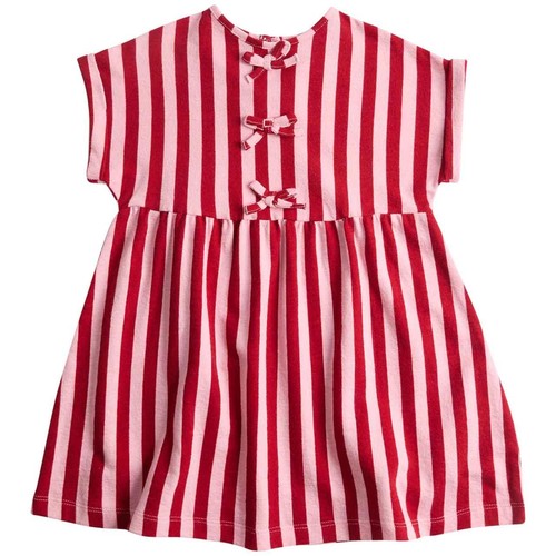 M&S Girls Striped Bow Detail Dress, 6-7 Years, Multi