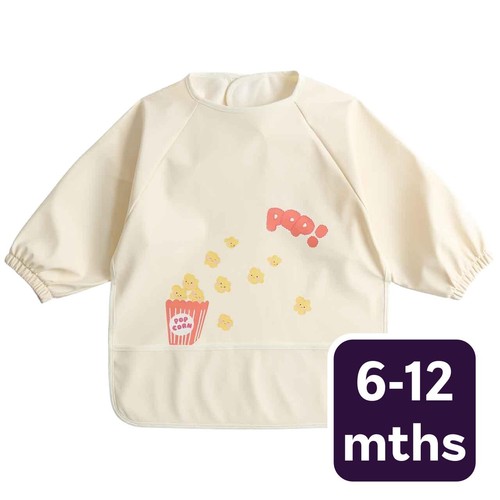 M&S Unisex Popcorn Dribble Bib, 6-12 M, Cream