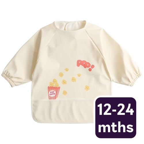 M&S Unisex Popcorn Dribble Bib, 12-24 M, Cream
