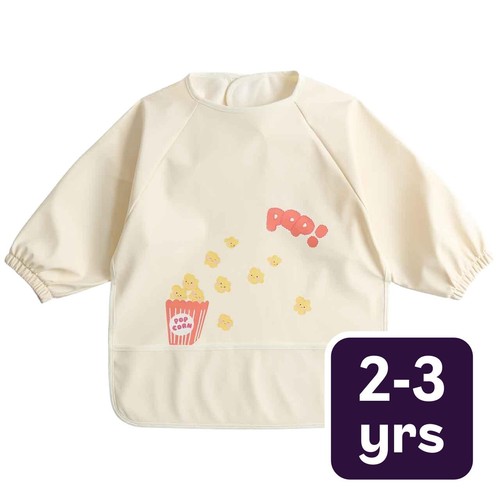 M&S Unisex Popcorn Dribble Bib, 2-3 Y, Cream