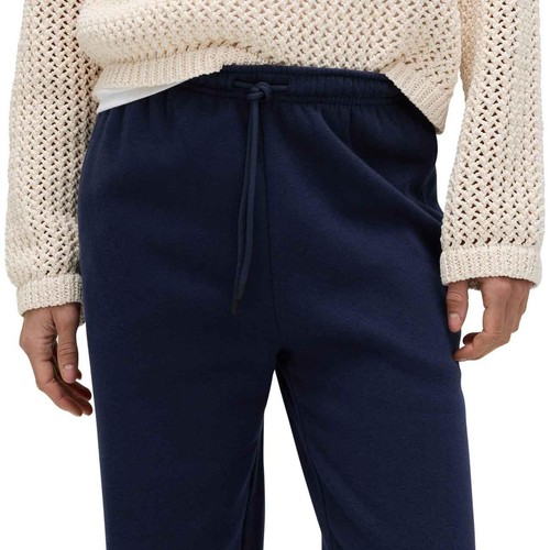 M&S Womens Cotton Rich Cuffed Joggers, 12 Extra Short, Navy thumbnail 4