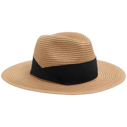M&S Womens Paper Straw Fedora Hat, Medium-Large, Natural