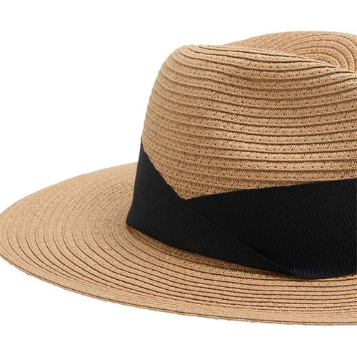 M&S Womens Paper Straw Fedora Hat, Medium-Large, Natural thumbnail 2
