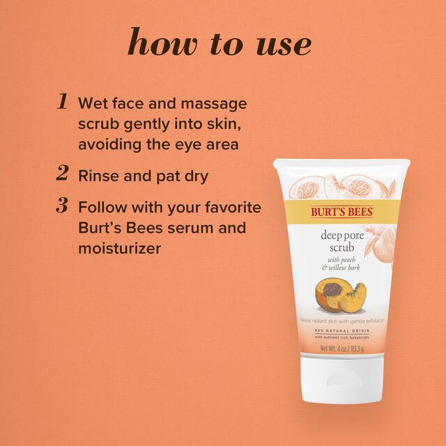 Burt's Bees Exfoliating Pore Scrub, Peach & Willowbark thumbnail 5