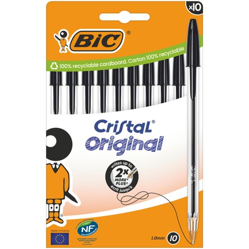BIC Cristal Original Ballpoint Pens Black Box of 10 thumbnail 2