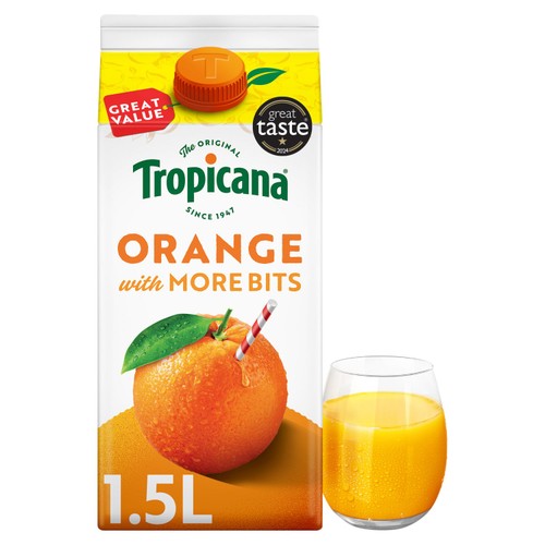Tropicana Pure Orange Fruit Juice with Extra Juicy Bits thumbnail 2