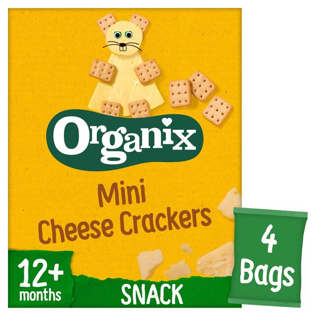 Organix Mini Cheese Crackers Toddler Snacks Multipack 12 months+ - Image 1