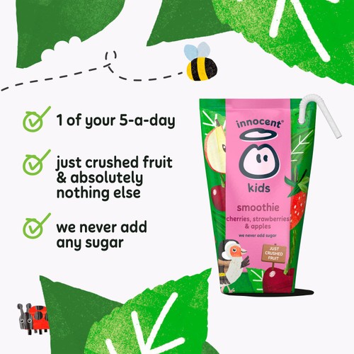 Innocent Kids Cherries, Strawberries & Apples Smoothies thumbnail 5
