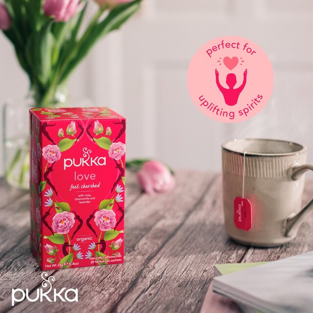 Pukka Organic Love Tea 20 Home Compostable Herbal Tea Bags thumbnail 7