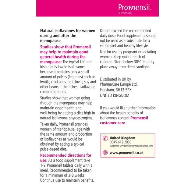 Promensil Maintenance Menopause Original Formula Supplement Tablets thumbnail 2