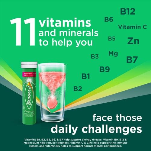 Berocca Mixed Berries Energy Vitamin Effervescent Tablets thumbnail 10