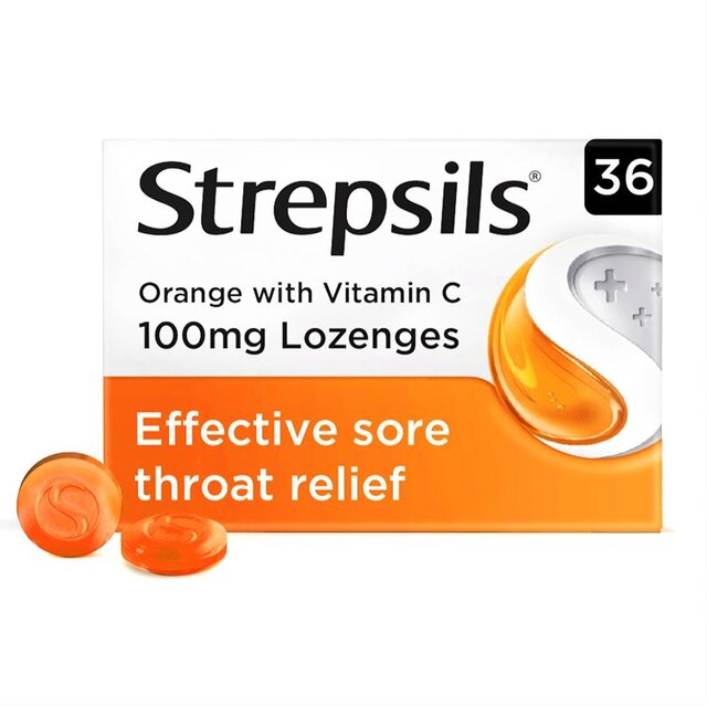 Strepsils Orange With Vitamin C Sore Throat Lozenges
