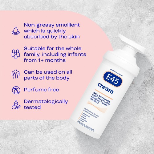E45 Moisturiser Body Cream for Dry Skin & Eczema thumbnail 5