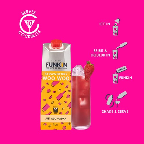Funkin Strawberry Woo Woo Cocktail Mixer thumbnail 3