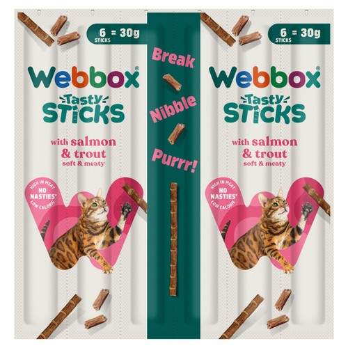 Webbox Tasty Sticks with Salmon & Trout Semi-Moist Cat Treats