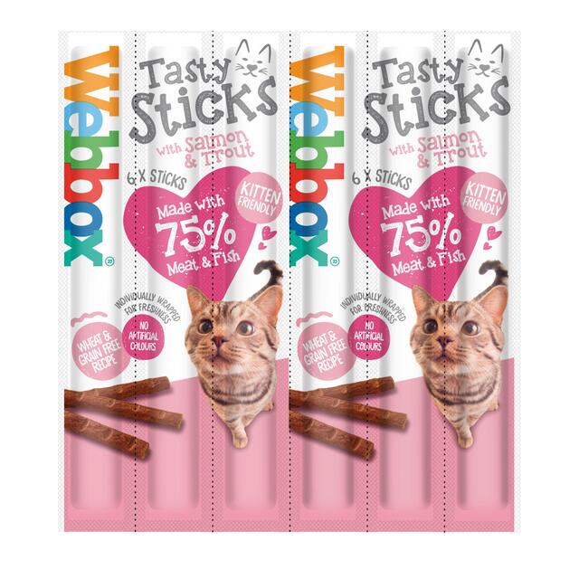 Webbox Tasty Sticks with Salmon & Trout Semi-Moist Cat Treats