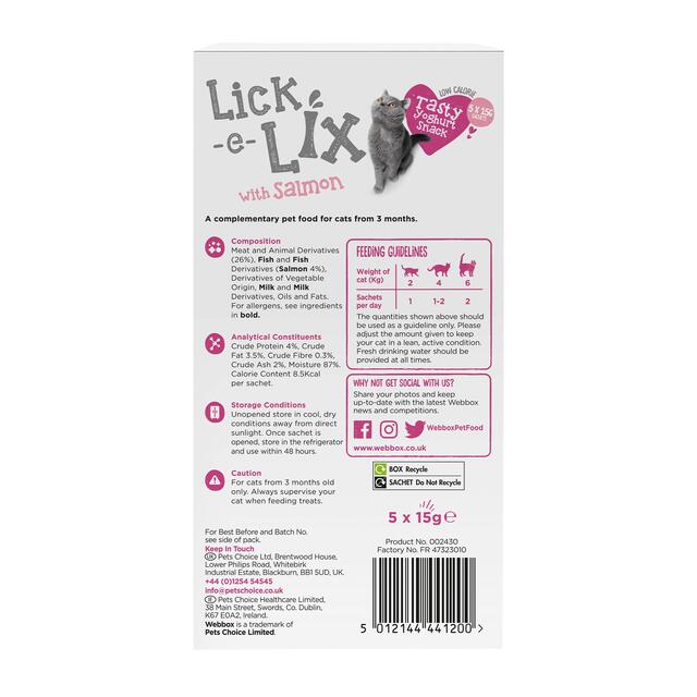 Webbox Lick-e-Lix with Salmon Yoghurty Cat Treats thumbnail 3