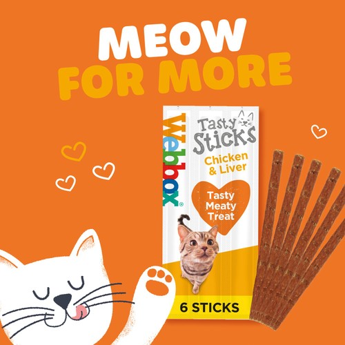 Webbox Tasty Sticks with Chicken & Liver Semi-Moist Cat Treats thumbnail 5