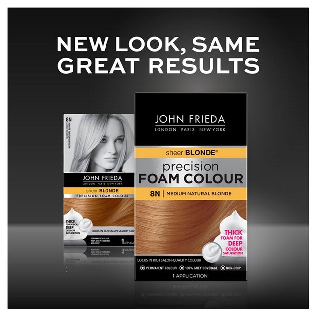 John Frieda Precision Foam Colour Hair Dye Medium Natural Blonde 8N thumbnail 2