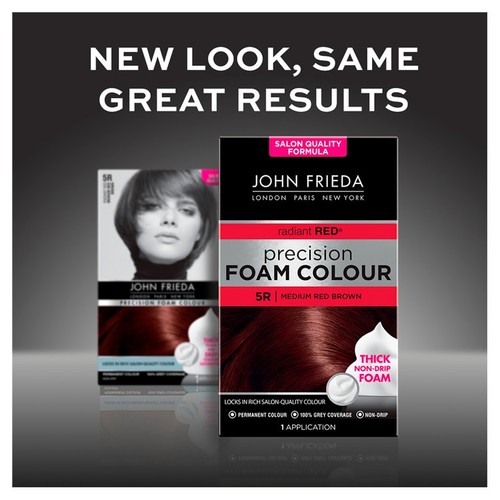 John Frieda Precision Foam Colour Hair Dye Medium Red Brown 5R thumbnail 4