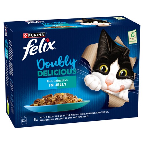 Felix Doubly Delicious Fish Selection in Jelly Wet Cat Food thumbnail 8