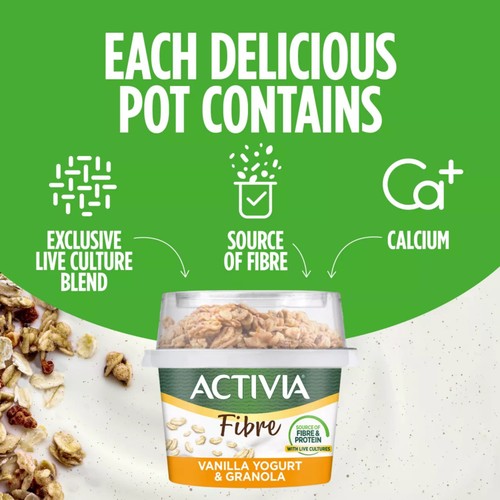 Activia Vanilla & Granola Low Fat Gut Health Yoghurt Breakfast Pot thumbnail 4