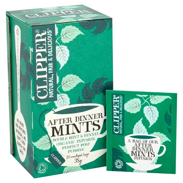 Clipper After Dinner Mints Organic Double Mint & Fennel Infusion Tea Bags thumbnail 2