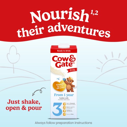 Cow & Gate 3 Toddler Milk Formula Liquid Ready to Feed 1-3 Years thumbnail 6