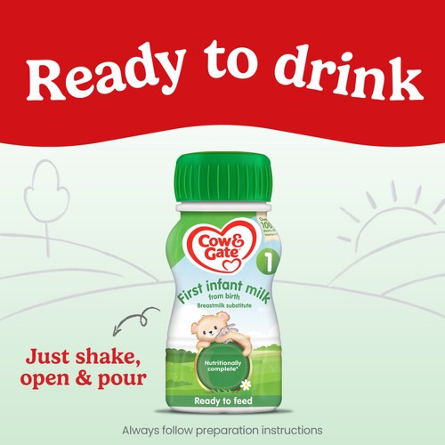 Cow & Gate 1 First Infant Baby Milk Formula Liquid Ready to Feed from Birth thumbnail 7