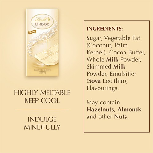 Lindt Lindor White Chocolate Bar thumbnail 6