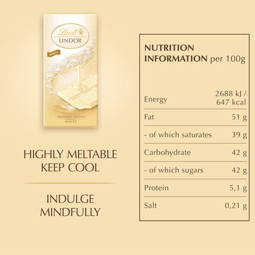 Lindt Lindor White Chocolate Bar thumbnail 8