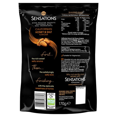 Sensations Californian Honey & Salt Roasted Sharing Peanuts thumbnail 2